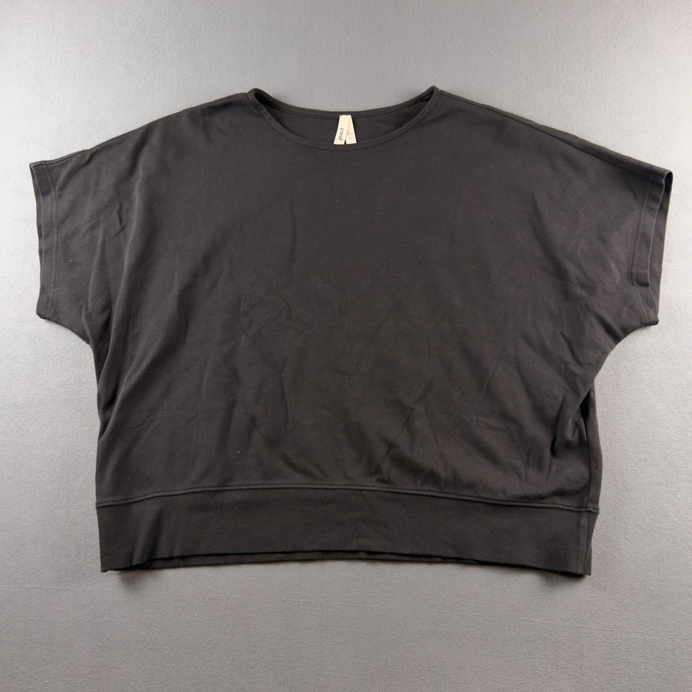 Pact Organic Cotton Short Sleeve Sweatshirt Black Boxy Dolman XXL Womens